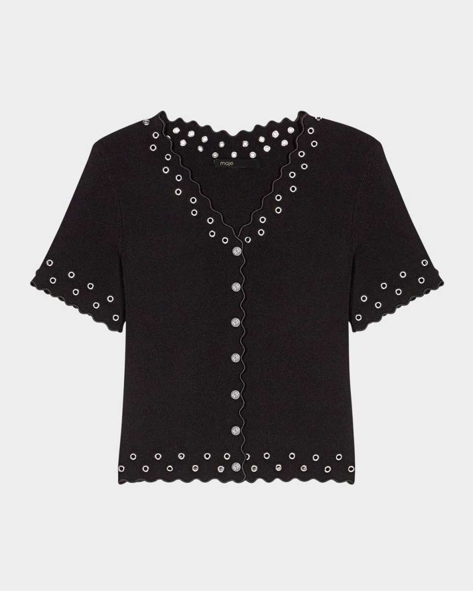 Moleillety Grommet Cardigan